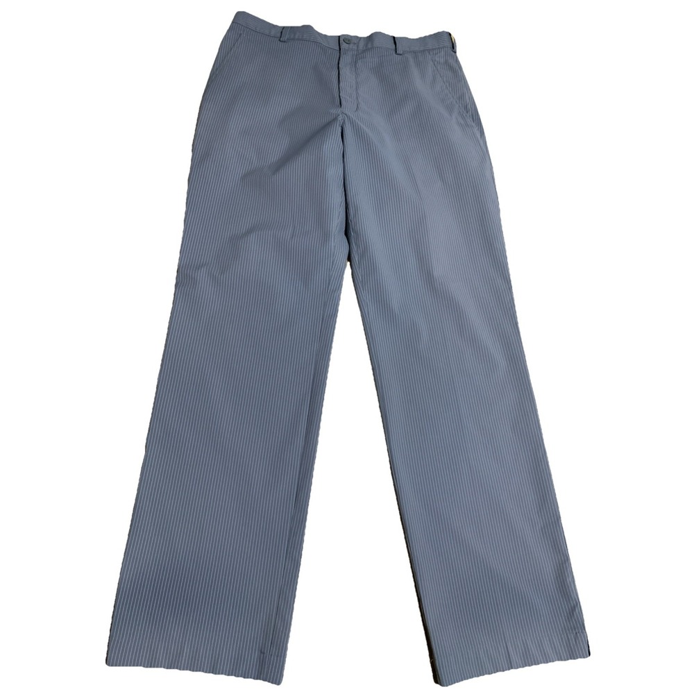 Nike Golf Dri Fit Performance Pants Men 32x32 Gray Striped Straight Leg Stretch